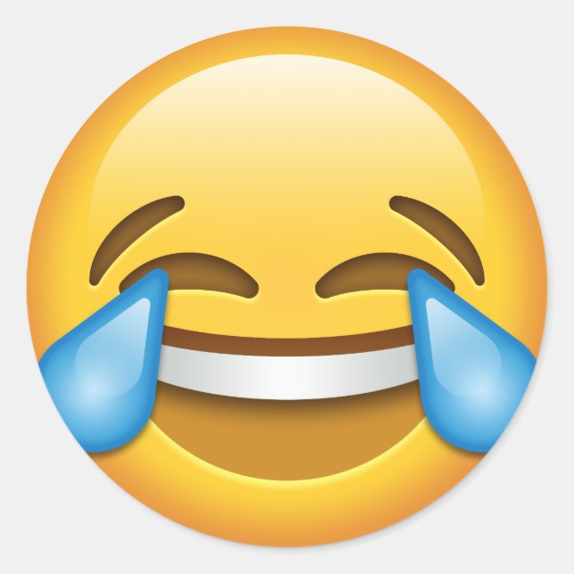 Sticker Rond Tears of Joy emoji drôle (Devant)