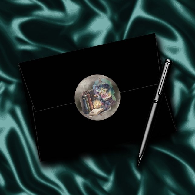 Sticker Rond Técherie | Tomes du Spellbook Pastel et boule de c (Créateur téléchargé)