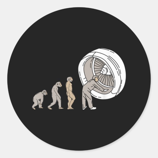 Sticker Rond Technician d'entretien d'aircraft (Devant)