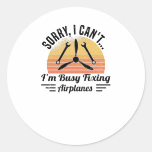 Sticker Rond Technicien d'aéronef mécanicien