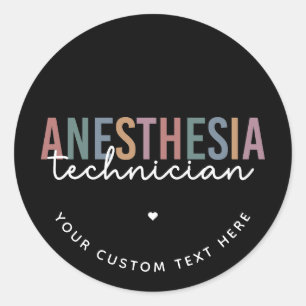 Sticker Rond Technicien d'anesthésie personnalisée Technique d'