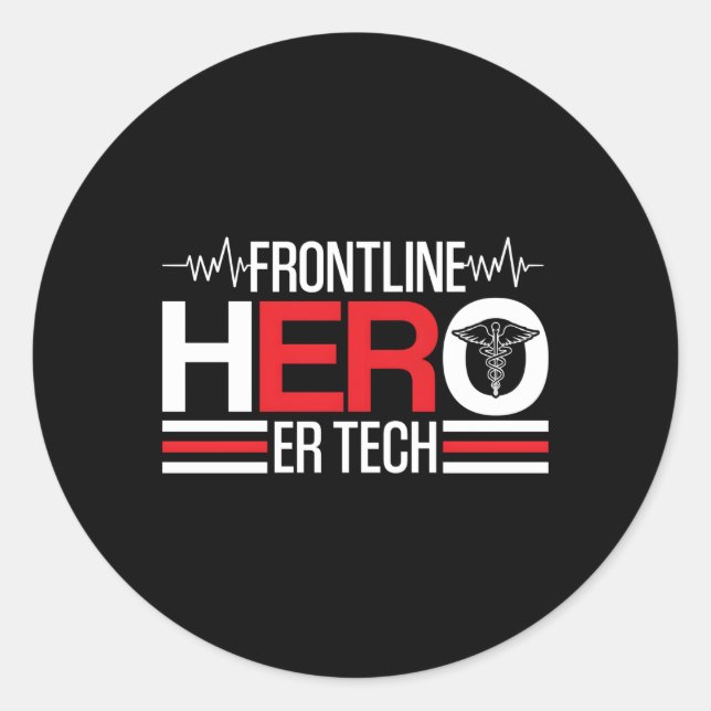 Sticker Rond Technicien De Salle D'Urgence Er Tech Hero (Devant)