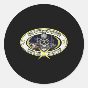 Sticker Rond Technicien de sous-station