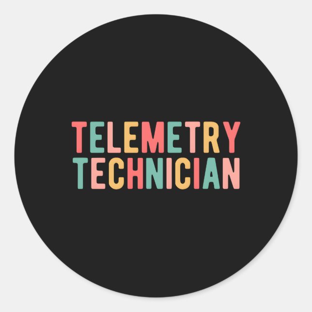 Sticker Rond Technicien de télémétrie Meilleur technicien de té (Devant)