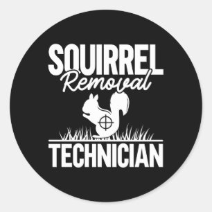 Sticker Rond Technicien d'enlèvement d'écureuil Chasse d'écureu