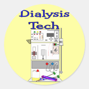 Sticker Rond Technicien en dialyse - Conception de machine Fres