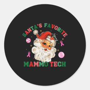 Sticker Rond Technicien en mammographie préféré du Père Noël Te