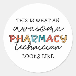 Sticker Rond Technicien en pharmacie Awesome Technologie en pha