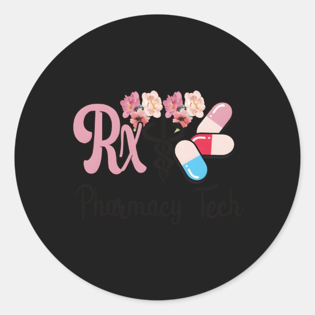 Sticker Rond Technicien en pharmacie Caduceus (Devant)