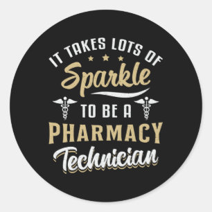 Sticker Rond Technicien En Pharmacie Il Prend Beaucoup De Cadea