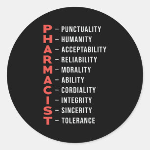 Sticker Rond Technicien en pharmacie Médecine Tech Pharmaciste 