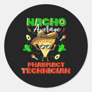 Sticker Rond Technicien en pharmacie mexicain Nacho