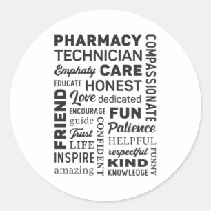 Sticker Rond Technicien en pharmacie Tech Médecine Pharmaciste 
