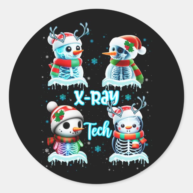 Sticker Rond Technicien en radiologie X Ray Tech Funny Christma (Devant)