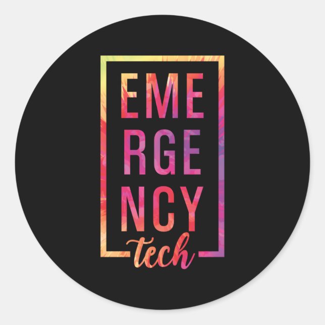 Sticker Rond Technicien Er Tech Er Tech en salle d'urgence (Devant)