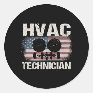 Sticker Rond Technicien Hvac À L'Arrière De