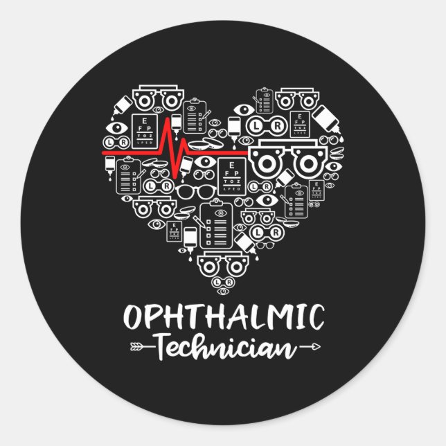 Sticker Rond Technicien ophtalmique Il Ophthalmologie (Devant)