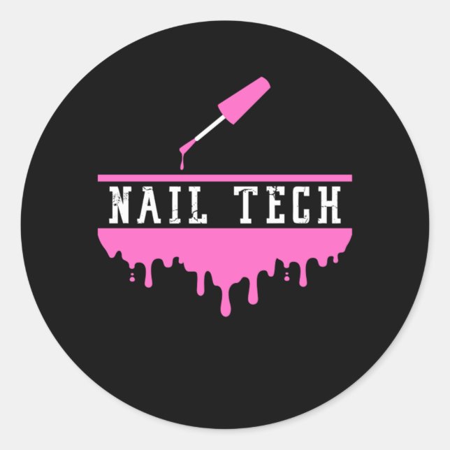 Sticker Rond Technicien technique polonais ongle Pedicuriste ma (Devant)