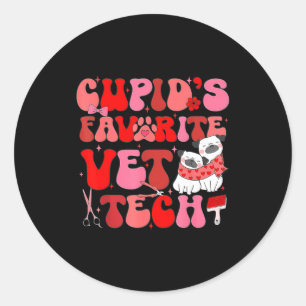 Sticker Rond Technicien vétérinaire Saint-Valentin Vétérinaire 