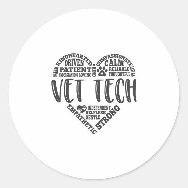 Sticker Rond Technicien vétérinaire, technicien vétérinaire, te (Devant)