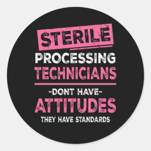 Sticker Rond Techniciens de traitement stérile Les techniciens 