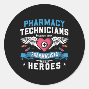Sticker Rond Techniciens en pharmacie Technicien Technicien Pha