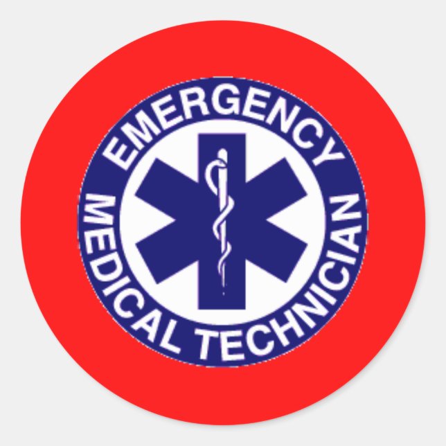 STICKER ROND TECHNICIENS MÉDICALES D'URGENCE EMT (Devant)