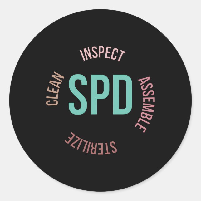 Sticker Rond Technique de traitement stérile Technique de trait (Devant)