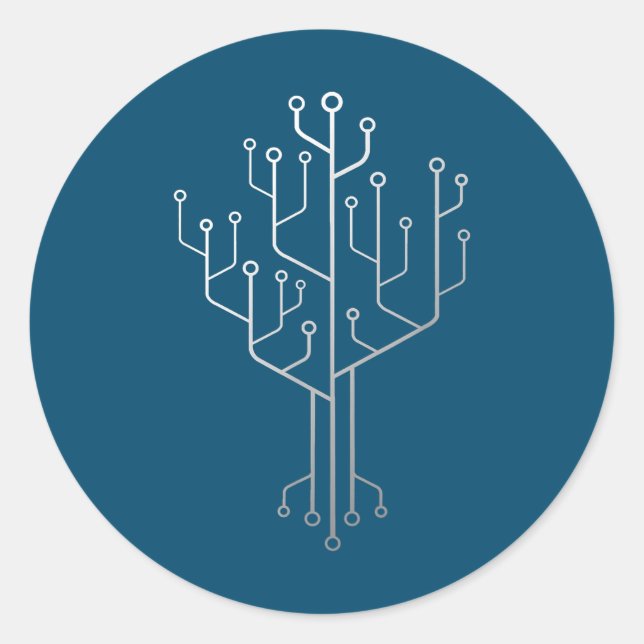 Sticker Rond Technique du programmeur programmeur de l'arbre de (Devant)