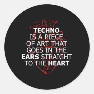 Sticker Rond Techno Music DJ Rave Electro Festival Idée cadeau