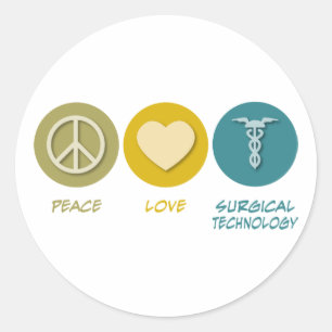 Sticker Rond Technologie chirurgicale d'amour de paix