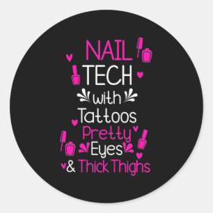 Sticker Rond Technologie Nail Avec Tatouages