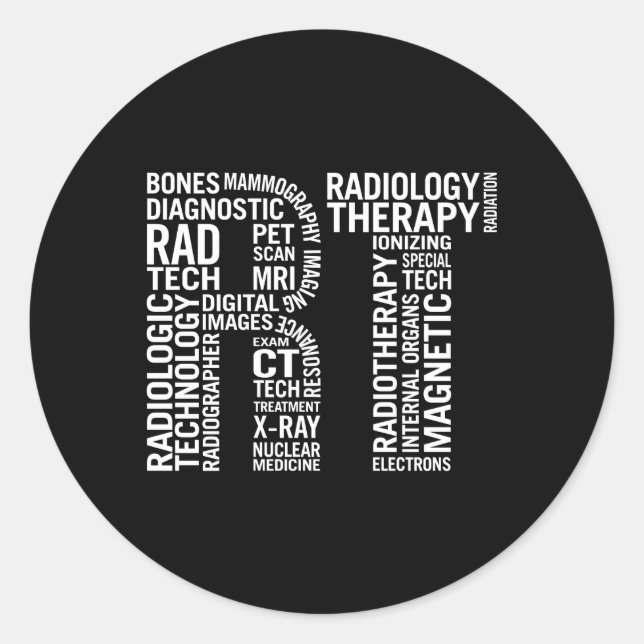 Sticker Rond Technologue en radiologie (Devant)