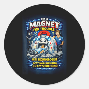 Sticker Rond Technologue IRM drôle