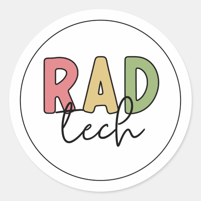 Sticker Rond Technologue radiologique Rad Tech Radiologie (Devant)