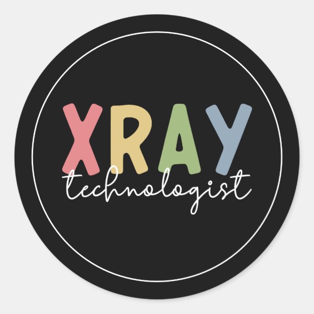 Sticker Rond Technologue Xray Radiologie Technologie X Cadeaux (Devant)