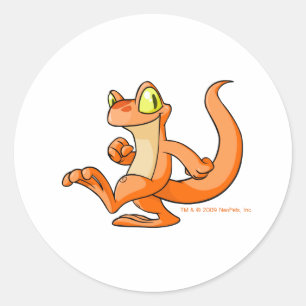 Sticker Rond Techo orange en quête
