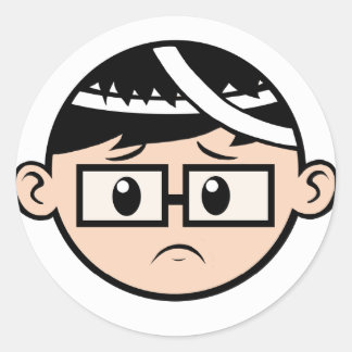 Sticker Rond Ted est triste