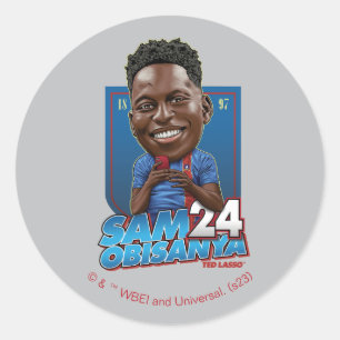 Sticker Rond Ted Lasso   Sam Obisanya Bobblehead