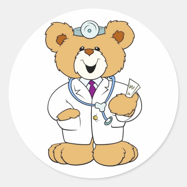 Sticker Rond Teddy Bear Doctor (Devant)