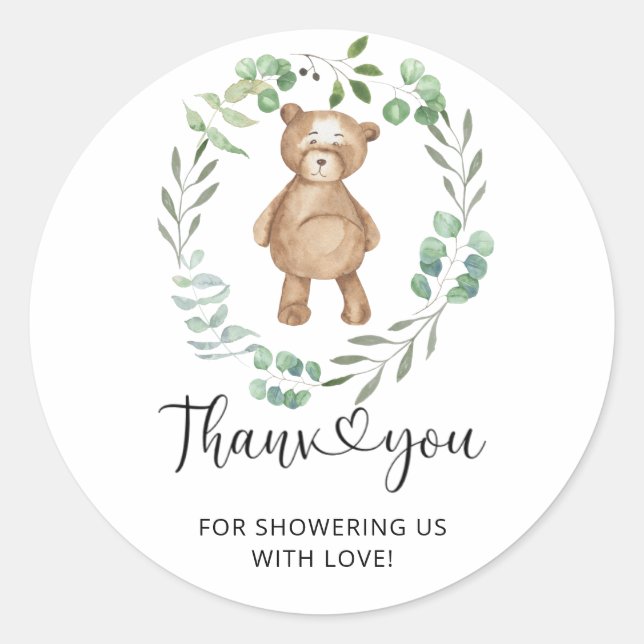 Sticker Rond Teddy Bear merci (Devant)