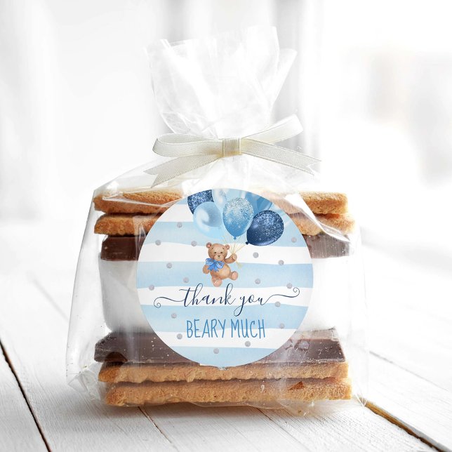 Sticker Rond Teddy Bear Merci Favoriser (Créateur téléchargé)