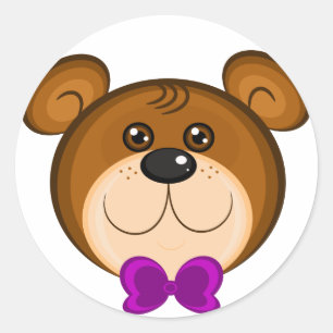 Sticker Rond Teddy Face de l'ours