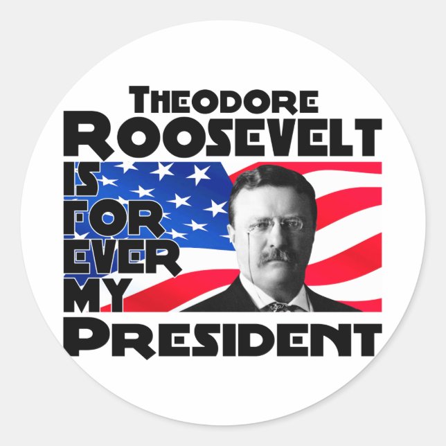 Sticker Rond Teddy Roosevelt (Devant)