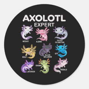 Sticker Rond Tee Axolotl Mignonne Pour Garçons & Filles Ou