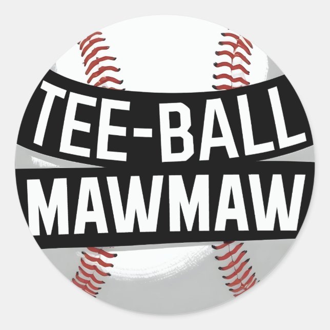 Sticker Rond Tee-Ball Mamaw Funny Teeball Grandma (Devant)