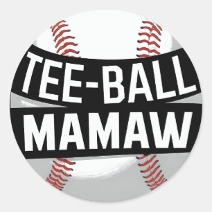 Sticker Rond Tee-Ball Mamaw Funny Teeball Grandma