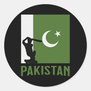 Sticker Rond Tee de cricket pakistanais Cricket pakistanais 