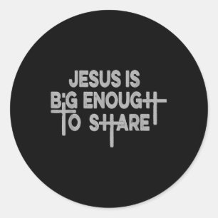 Sticker Rond Tee régulier Jésus est assez grand 