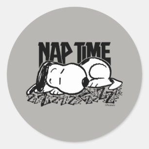 Sticker Rond Tee - shirt Snoopy Nap Time